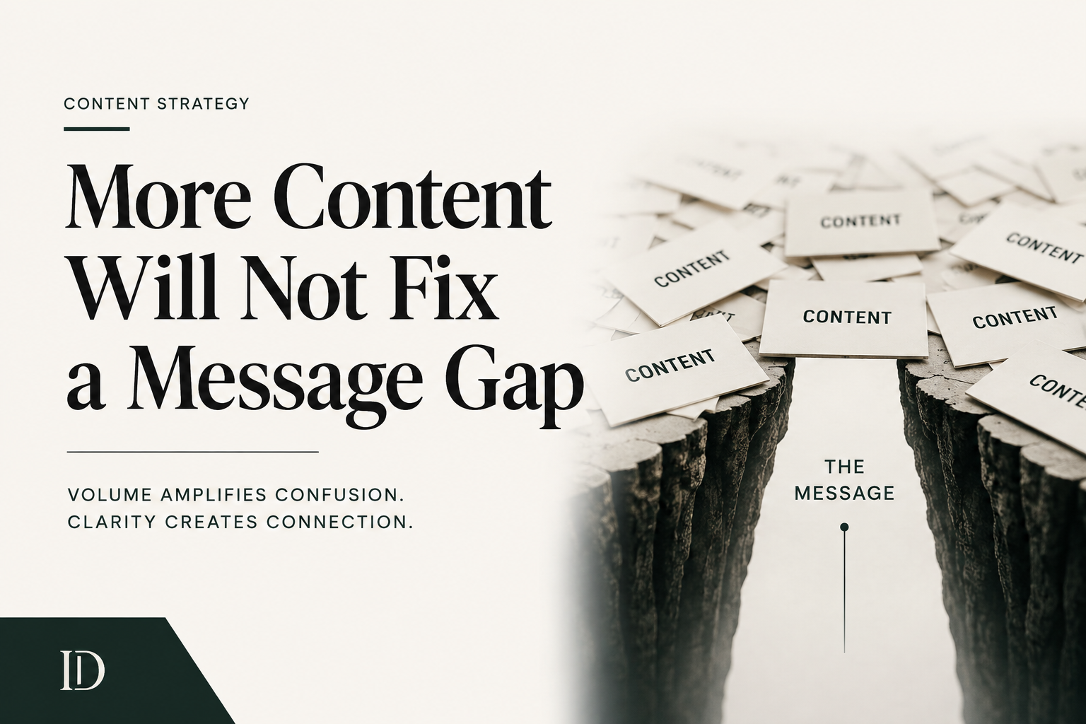 More Content Will Not Fix a Message Gap — Content Strategy insight by Hil Worley